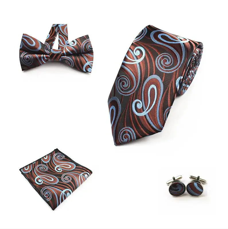 Ricnais 4 шт галстук набор мужской галстук-бабочка и носовой платок галстук-бабочка Запонки 8 см галстук шелк Галстуки для бизнеса Свадебная вечеринка Hombre - Цвет: 23