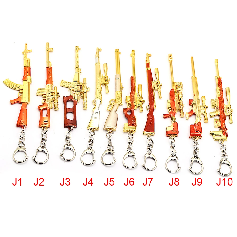 

PUBG Keychain Weapon Gun Game Playerunknown's Battlegrounds Key Chain For Men Metal Keyring For Women llaveros porte clef