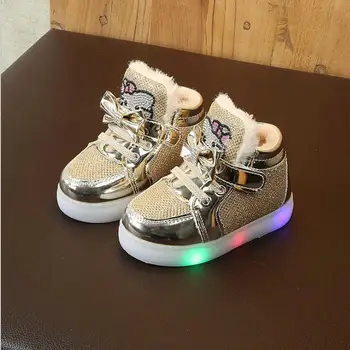 

Hot Sale Kids Shoes Princess Boys Girls Boots Cartoon Children Shoes Casual Fashion LED Shoes Light Baby Kids Warm Sneakers