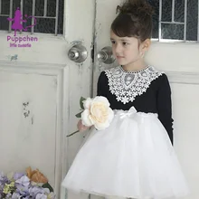 Puppchen vestidos lace floral patchwork dress baby girls clothes children clothing princess sequins dresses for girls kids