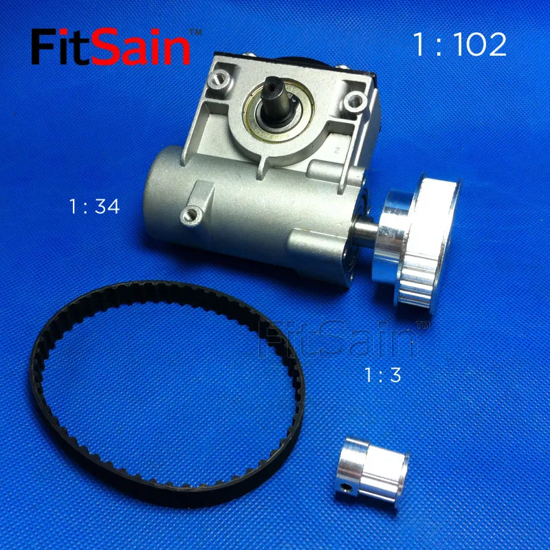 

FitSain-XL Synchronous Wheel + Gearbox Reducer Reducer Gearbox Reduction Ratio 1:102 Worm Gear