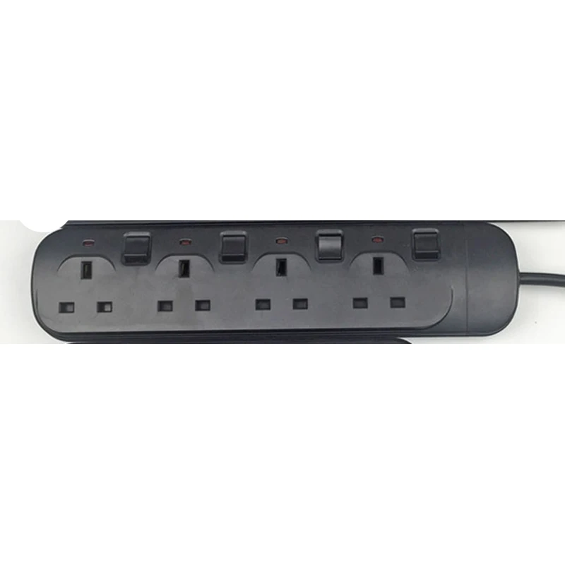 13A 230 В вилка Великобритании розетки Smart power Strip Plug Электрический адаптер питания с самостоятельным переключателем 2 м удлинитель