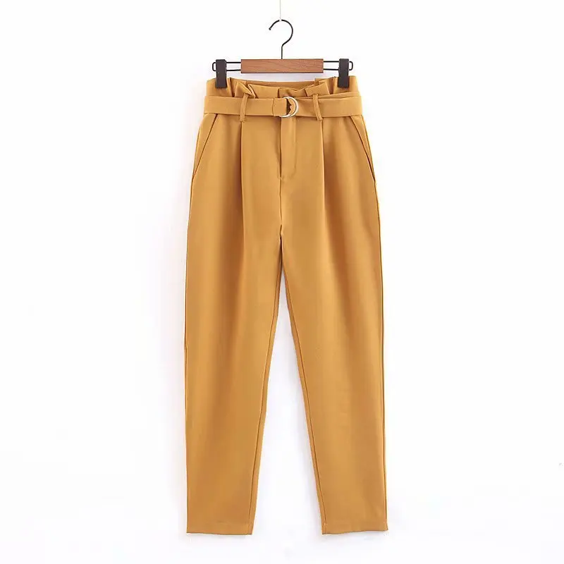 

Popular new 2019 Rushed Real Polyester Loose Mujer Xl45-2082 European And American With Casual Pants