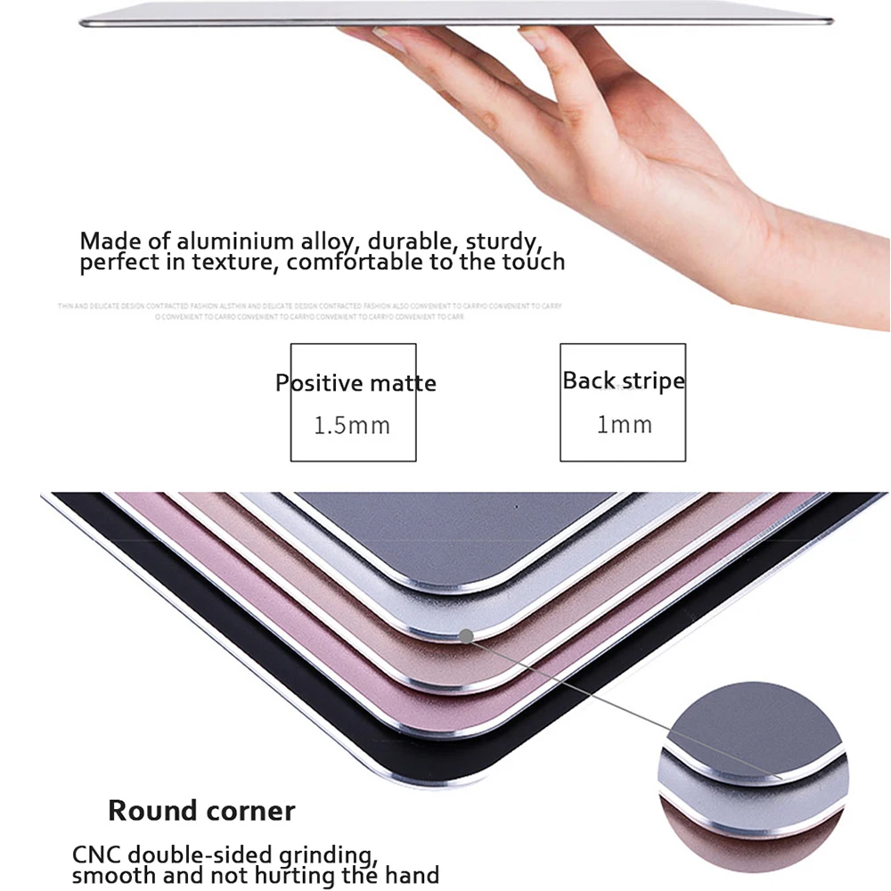 Mouse Pad Aluminum Alloy 300*240mm Large Computer Metal Game Mouse Mat PC Laptop Gaming Desk Mousep