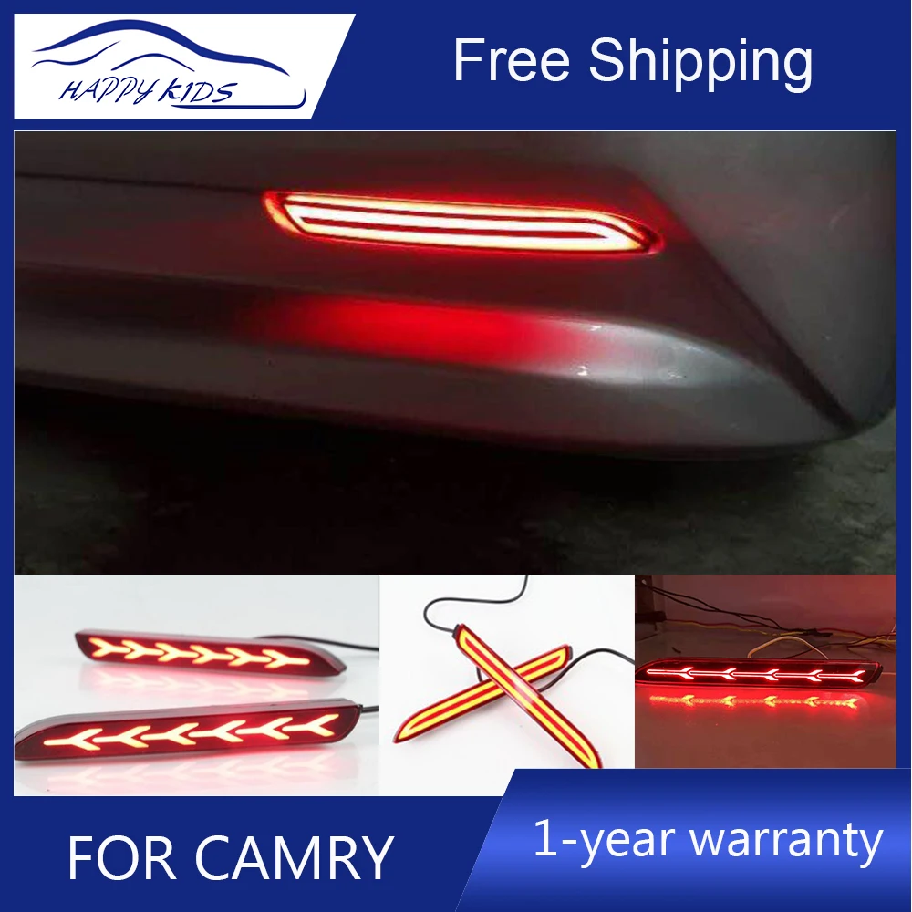 

2PCS Car LED Rear Bumper Reflector Brake Lights Red Lens for Lexus IS-F GX470 RX300 for fortuner/ innova/Camry/Sienna/Venza/Reiz
