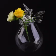 Прозрачная стеклянная ваза для украшения интерьера мебели в форме ангела цветок завод Стенд ваза гидропонная технология контейнер