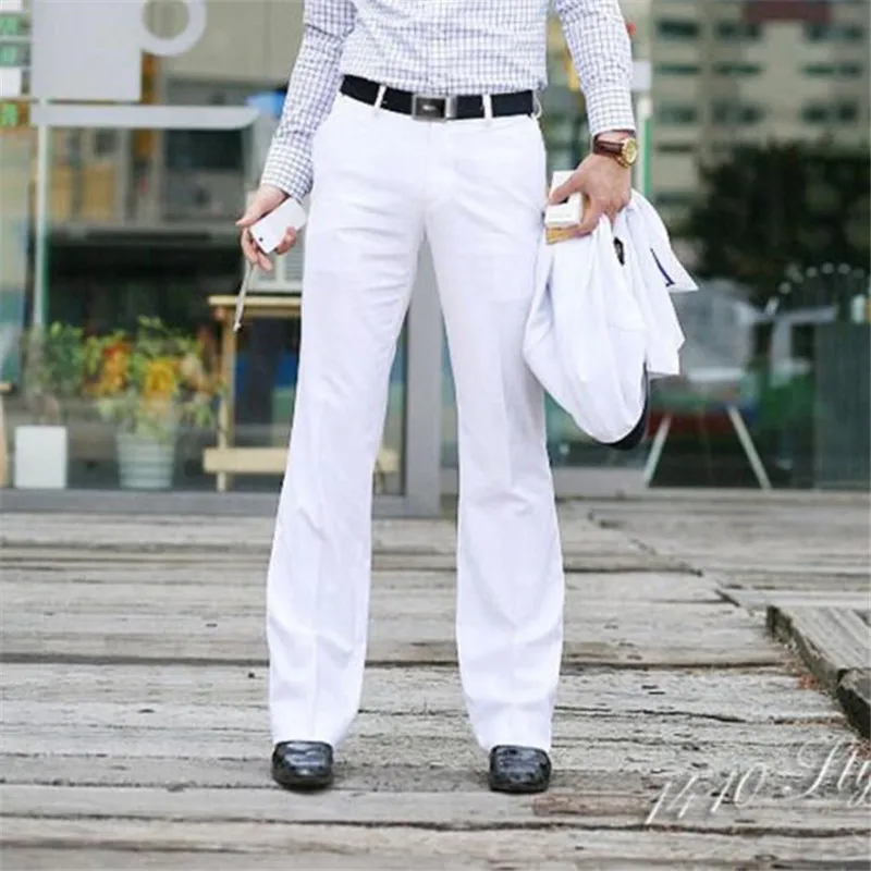 Men's suit pants Men's Flared Trousers Formal Pants Bell Bottom Pant Dance White Suit Pants Formal pants For Men Size 28-37