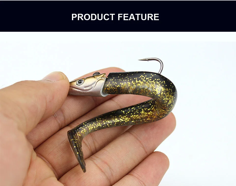 Isca de Pesca Cabeça de Jig Isca de Chumbo Caminhada Peixe 1 Pcs Macio Wobblers Pesca 11 cm 16g Artificial Silicone Isca Pesca da Carpa Enfrentar 16 Iscas artificiais