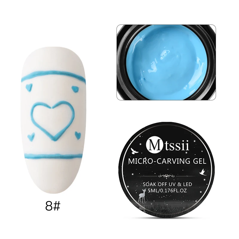 Mtssii 3D тиснение резной рисунок гель-паста для ногтей лак для ногтей замачиваемый УФ светодиодный Гель-лак для ногтей Esmalte Decarations - Цвет: W4466