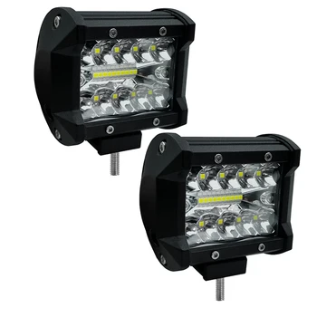 

1pair car working lamp led 6000lm light 12v 24V auto driving lamp 6000k Refit Off-road Vehicle ATV 4-inch car roof Strip Light