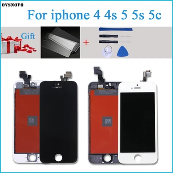 

No Dead Pixel LCD Display For iPhone 5 screen and Touch Digitizer Assembly Replacement with gifts Black White AAA free shippin