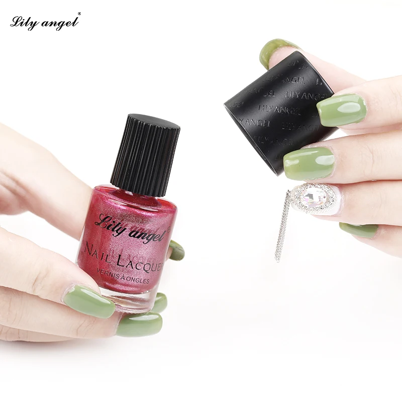 Lily angel Red Dark Fast Dry Soak off Nail Polish Oil Nail Lacquer 48