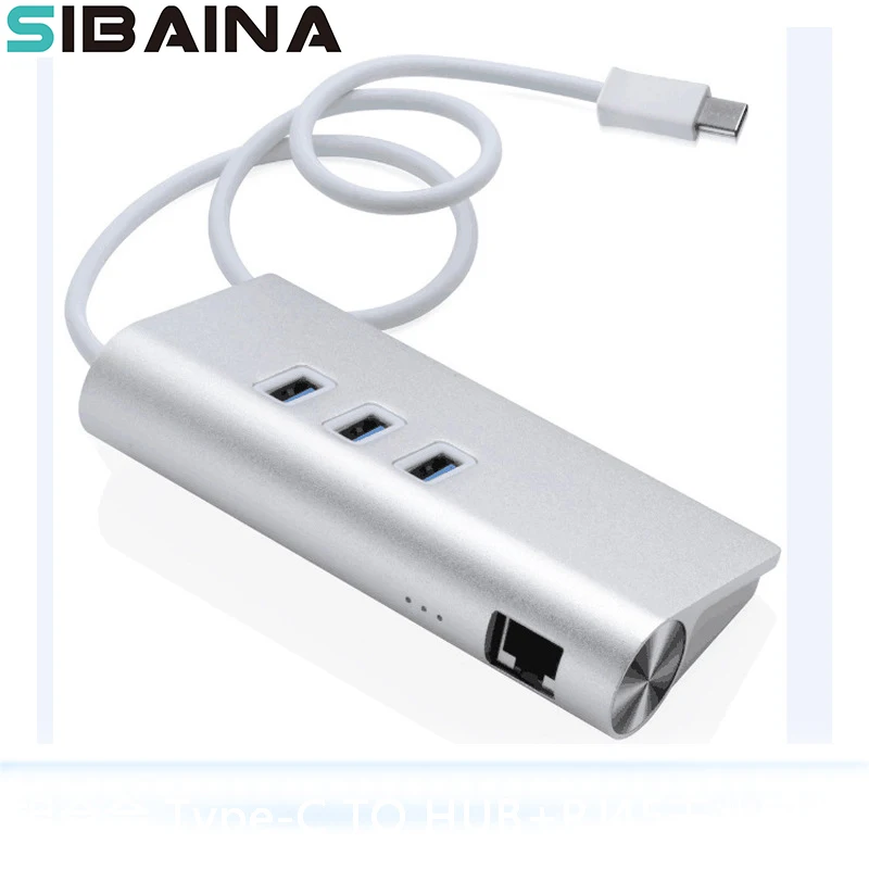 

Aluminum Alloy USB3.1 Type-C to RJ45 Gigabit Ethernet with 3.0USB HUB wired external network card