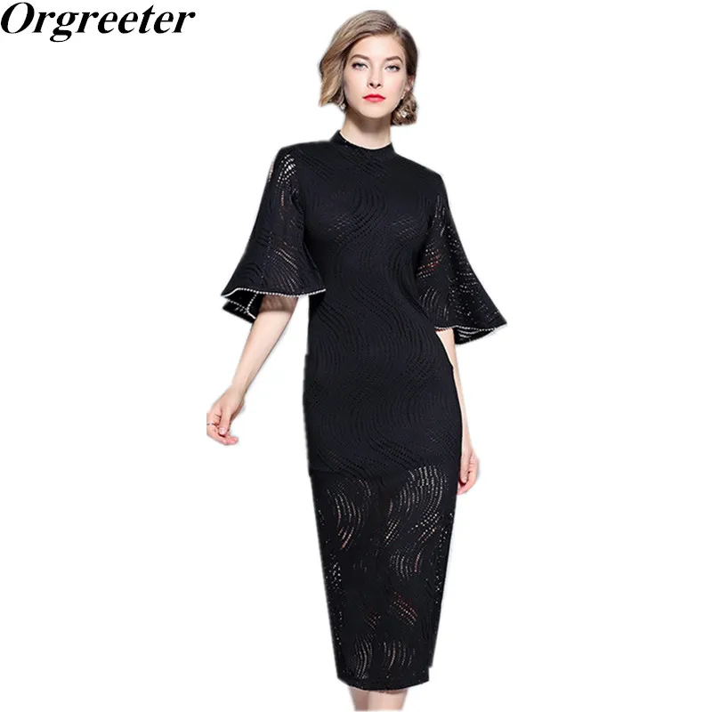 Платье С Кружевными Расклешенными Рукавами Купить