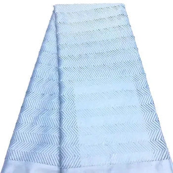 

Wedding Dress African Lace Fabric High Quality Powder Blue Embroidered French Tulle Net Lace 2019 Nigerian Lace for Women X1537