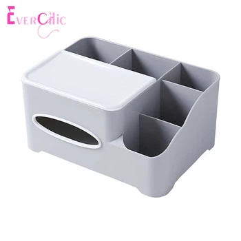 

Makeup Remote Controller Tissues Make Up Tools Grid Organizer Storage Box Case Muti-functional Organizer Box