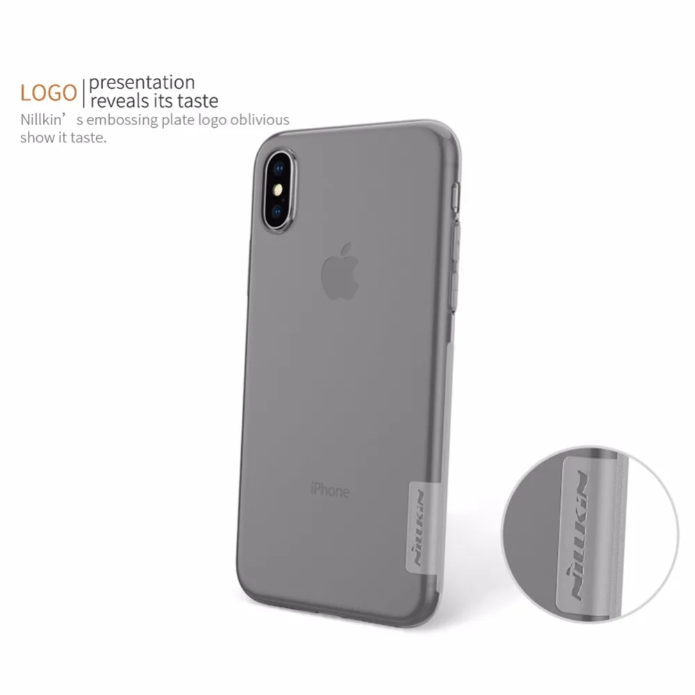 Nillkin Nature Transparent Clear Soft silicon TPU Protector cover for iphone X case cover 5.8'' for iphone x case for iphone x