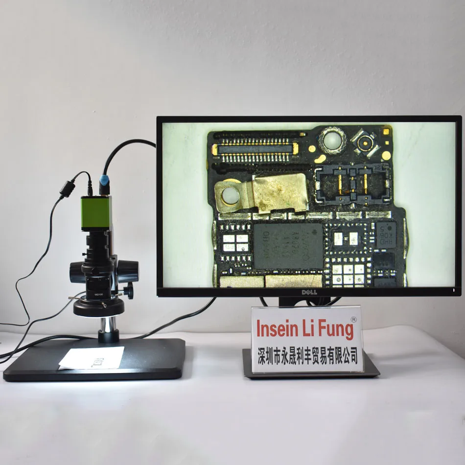 

HD 1080P 1/2-inch Digital Video Microscope HDMI+10X-200X Zoom C-Mount Lens+LED Light+Bracket Motherboard Repair Metal Detection