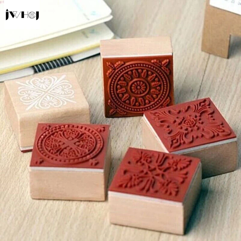 

1 pcs 4*4cm wooden seal four seasons stamp Kids DIY Handmade Scrapbook Photo Album students Stamps Arts,Crafts gifts