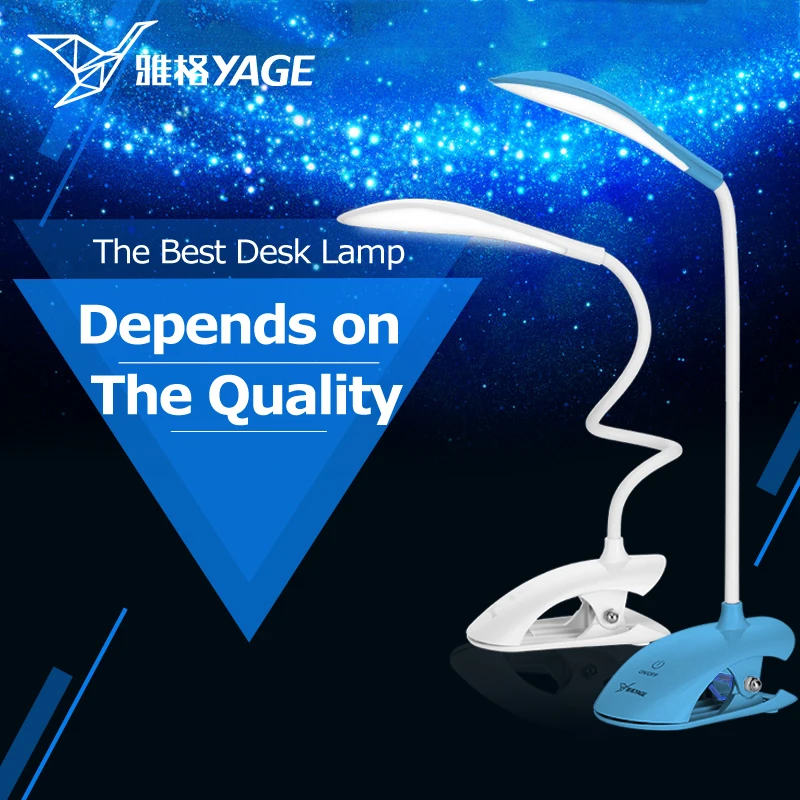 

YAGE Clip led Table Lamp 14 LED Table lamp with Clip Bed Reading book Light LED Desk lamp Table Touch 3 Modes USB Desk lamp