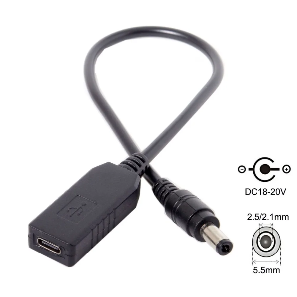 

USB 3.1 Type C USB-C to DC 20V 5.5 2.5mm & 2.1mm Power Plug PD Emulator Trigger Charge Cable for Laptop