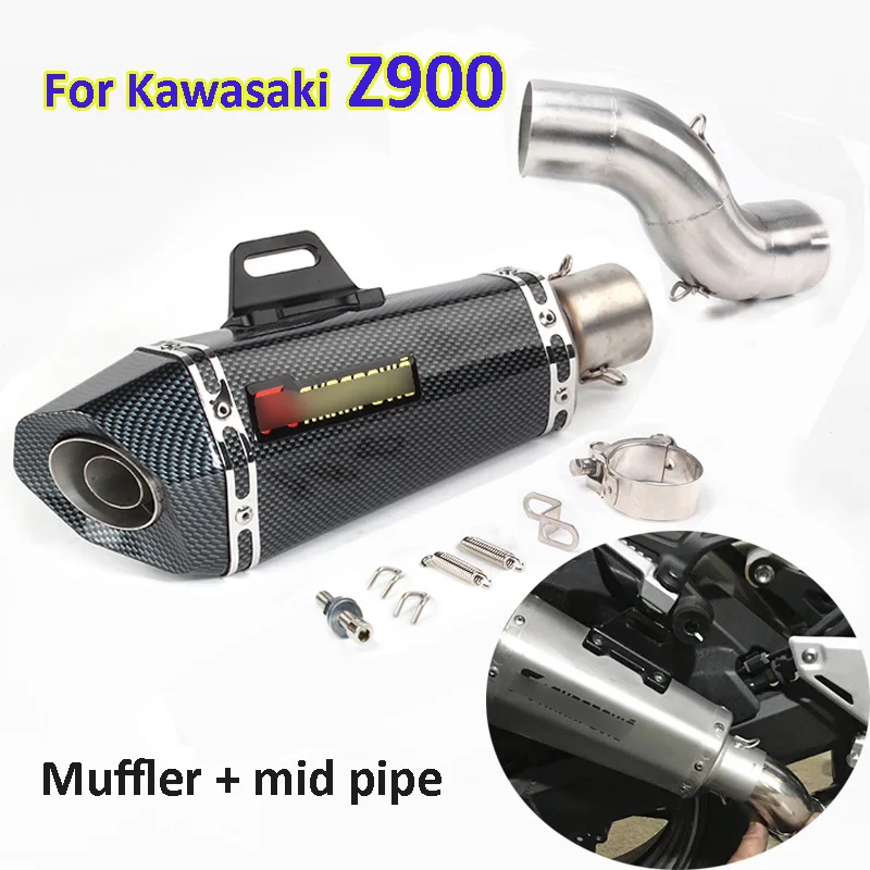 Stainless Steel Motorcycle Exhaust Middle Pipe Link Connect Muffler Tail Pipe for Kawasaki Z1000 2010-2016 Motorcycle Exhaust Middle Pipe Tailpipe Kit