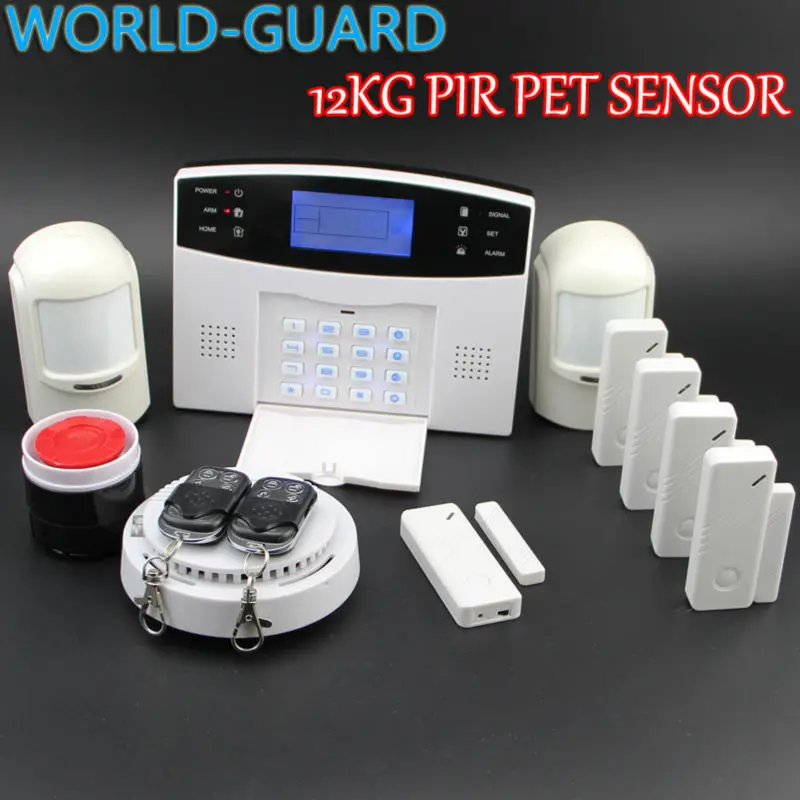

Free Shipping!99 wireless zone and 7 wired Quad-Band LCD home security GSM alarm system 850/900/1800/1900MHZ+2 pet immune sensor
