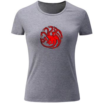 

Dragons Game of Thrones House Targaryen of King's Landing Fire and Blood Womens Ladies Printing Graphic Tee Short Sleeve Cotton