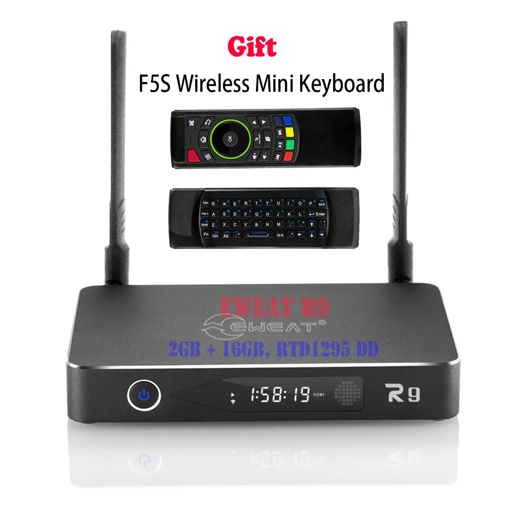 ТВ приставка Eweat R9 2 ГБ/16 ГБ Android 6 0 3D 4K Realtek RTD 1295 Cortex A53 Двойной Wi Fi 3 5 дюйма SATA HDD