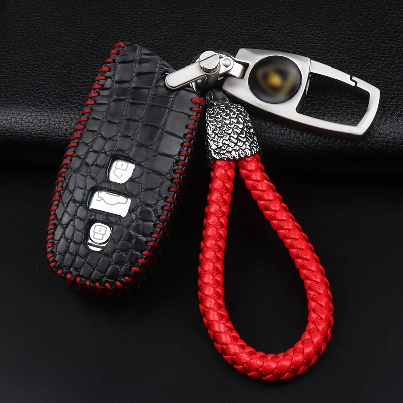 Dedicated to Lamborghini key case Aventador/Huracan car badge key cover car key box leather key cover key bag ring accessories