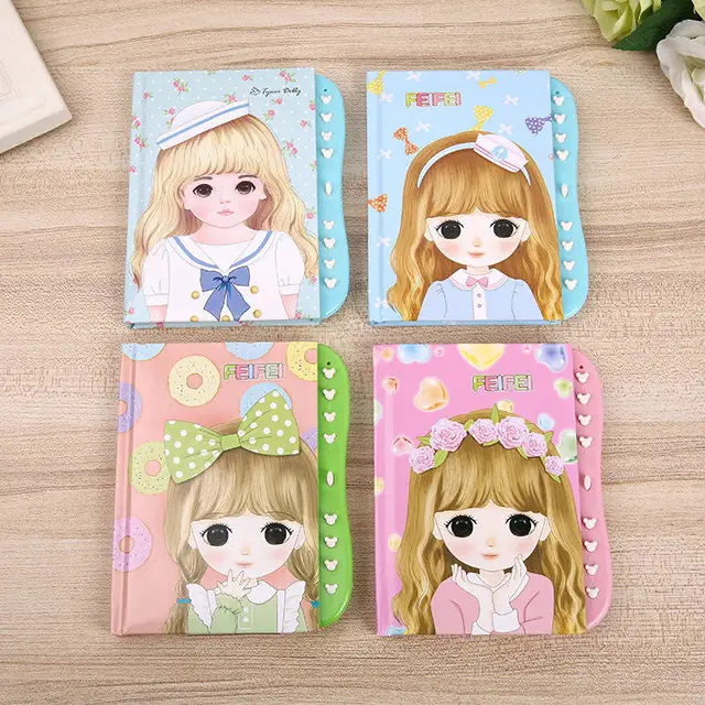 kawaii Cartoon Diary with Lock Notebook Cute Functional Planner Lock