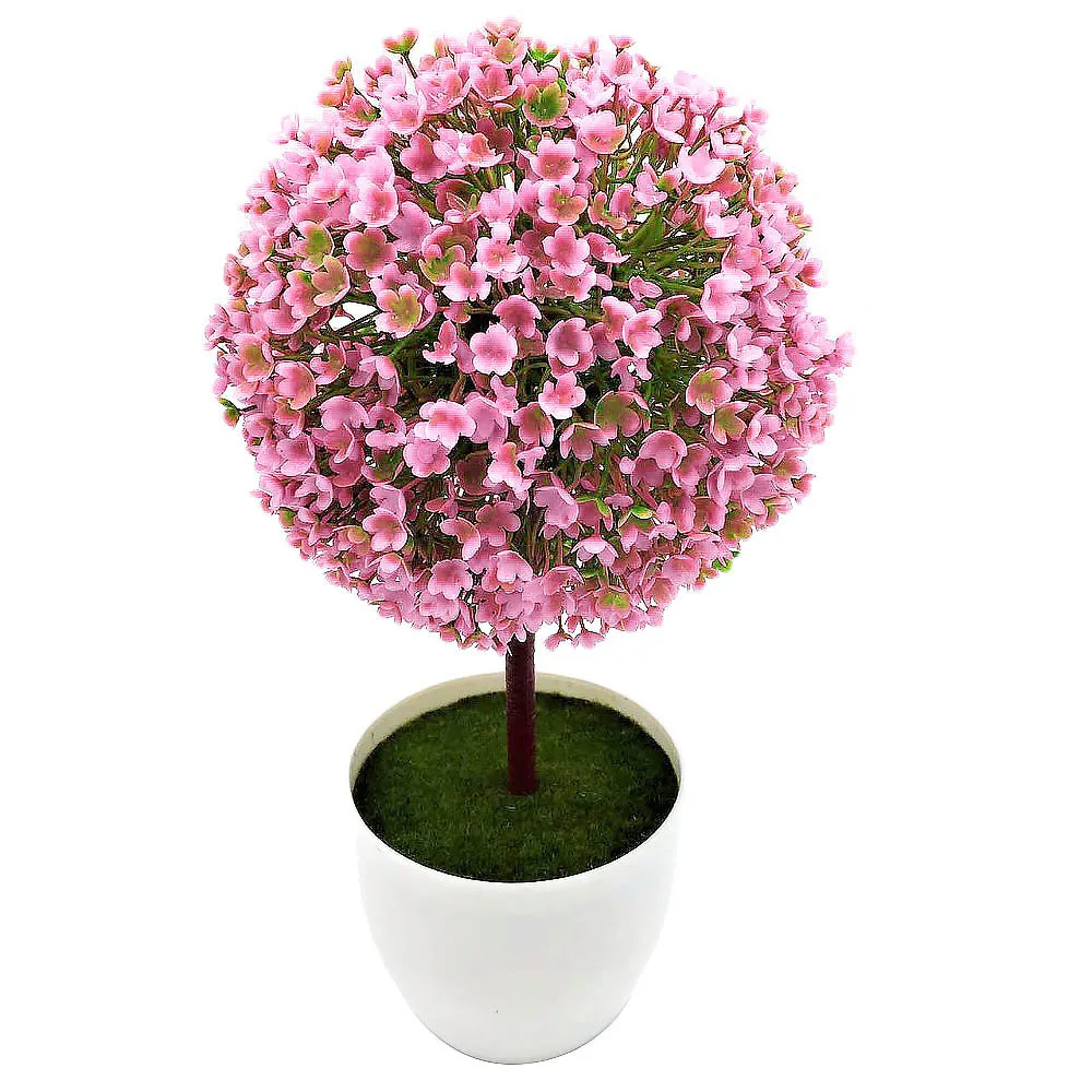 

Artificial Topiary Tree Ball Plants In Pot Colorful Fake Plant Ball Pot For Garden Home Office Decors