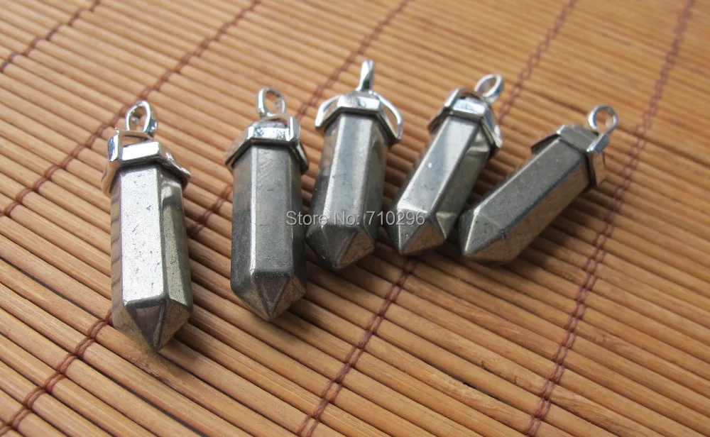 New Designed!Natural Pyrite Point Gem stone Pendant 10Pcs/lot fit necklace diy | Украшения и аксессуары