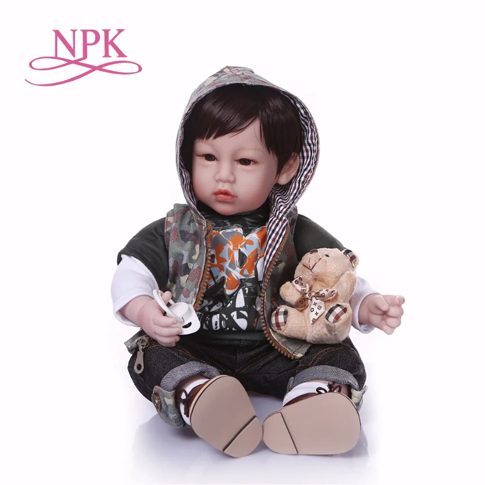 

55cm Silicone Vinyl Reborn Baby Boy Doll Toys 22inch bebeToddler reborn Babies Doll Kid Birthday Gift Present Girls bonecas