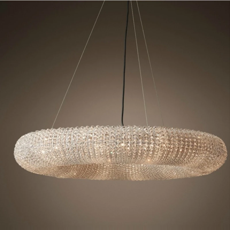 

LukLoy Large Luxury Chandelier, Large Ring Crystal Chandelier Lamp Pendant for Hotel Hall Villa Shop Decoration