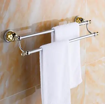 

Free shipping (60cm)Dou. Towel Bar,Towel Holder,Solid Brass Made,Gold Finished,Bath Products,Bathroom Accessories ZS3220