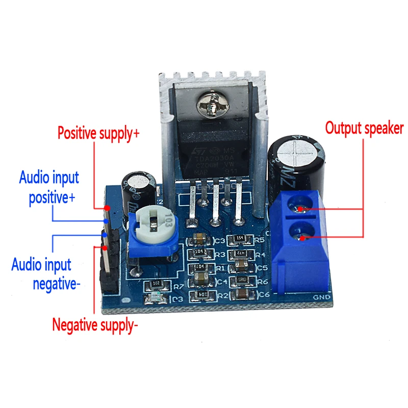 TDA2030 модуль питания TDA2030 аудио усилитель плата модуль TDA2030A 6-12 в один