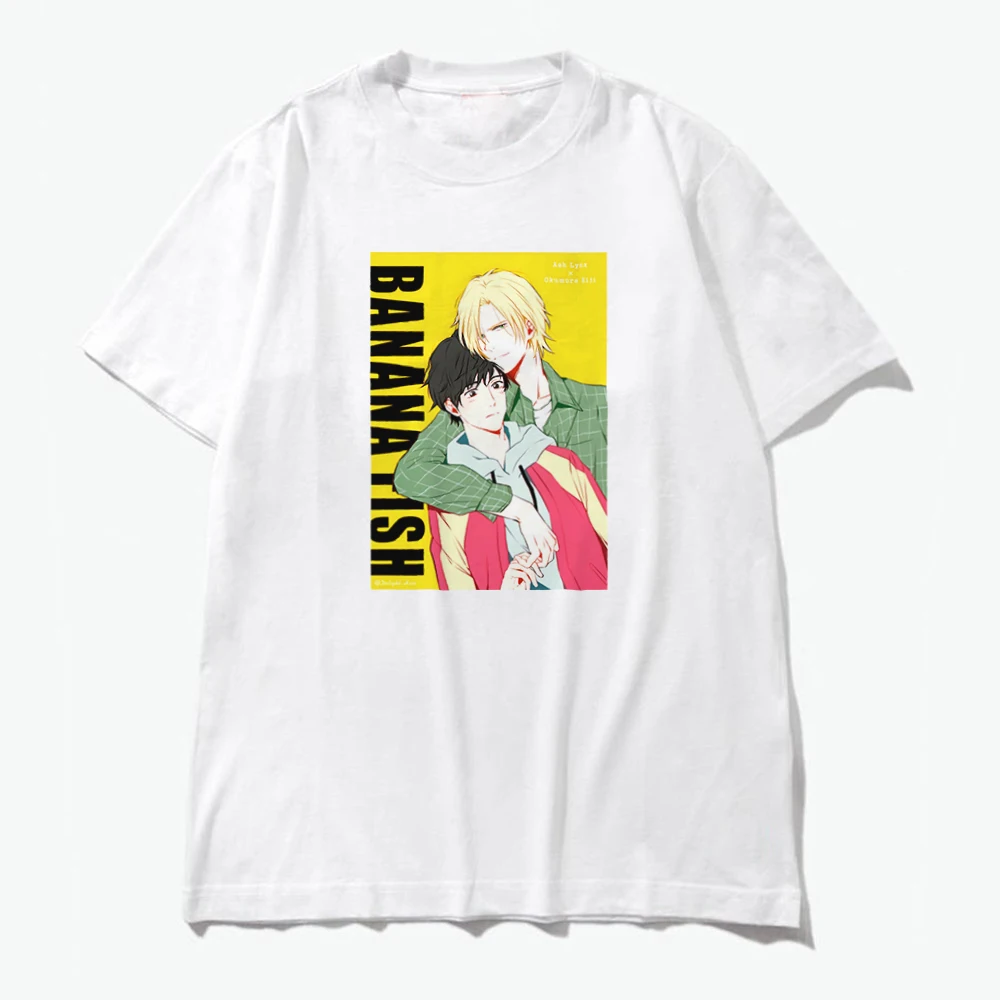 

2019 T Shirt Women Cotton Banana Fish Anime Harajuku Aesthetics Sexy T-shirt Short Sleeve Plus Size Tshirt Female Tops Tees