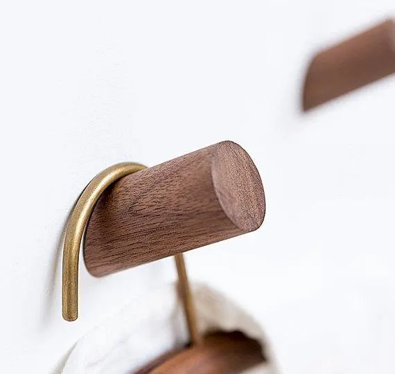 Us 6 12 10 Off Solid Wood Hooks Decorative Wall Hooks Beech Black Walnut Coat Hangers Racks Wall Bag Hooks Modern Simple In Cabinet Pulls From Home