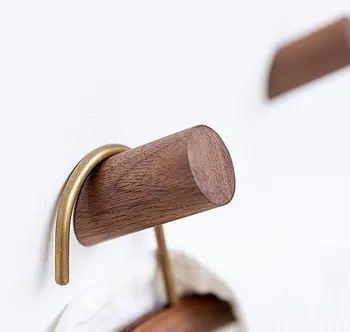 

Solid Wood Hooks Decorative Wall Hooks Beech Black Walnut Coat Hangers Racks Wall Bag Hooks Modern Simple