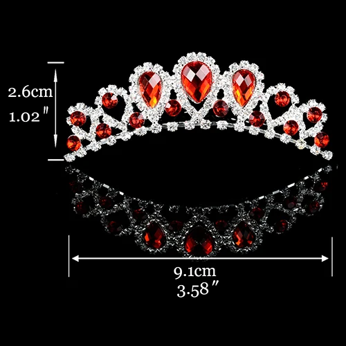 Корона королевы принцессы для женщин Девушка День рождения Зеленый Красный Кристалл Золотой головной убор большой тиара свадебные аксессуары для волос - Окраска металла: 14
