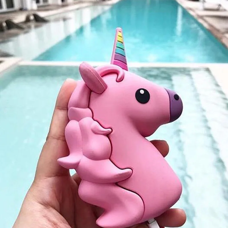 Real 2600mah Unicorn Power Bank Cute Portable Emoji Power Bank Charger