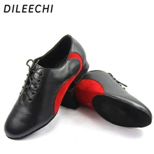 DILEECHI/поступление; Мужская обувь для латинских танцев; Обувь для бальных танцев из натуральной кожи на низком каблуке 2,2 см; большие размеры; вечерние туфли для танцев на квадратном каблуке
