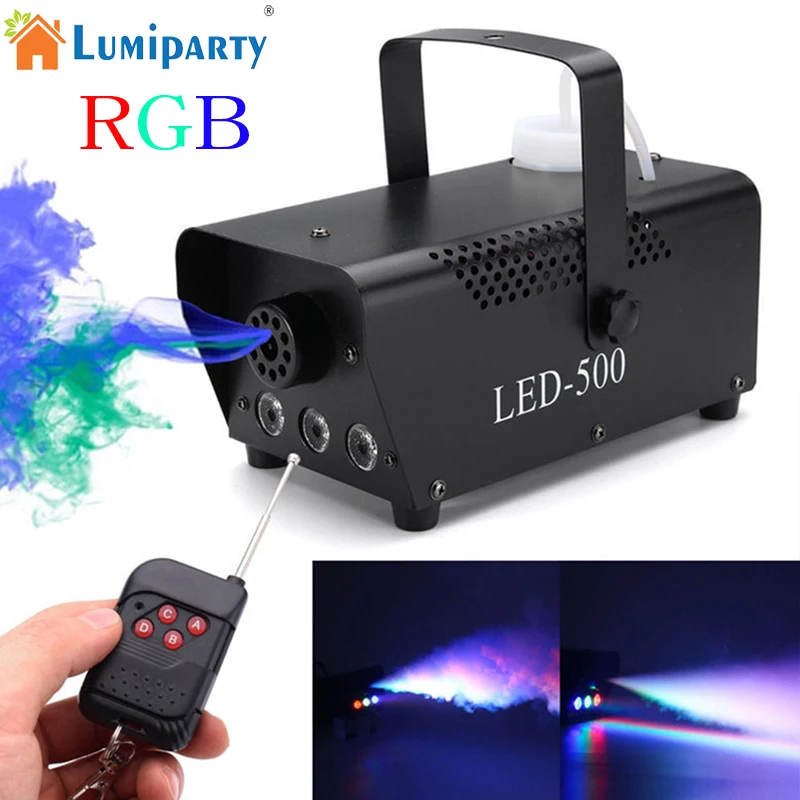 

Wireless Control LED 500W Smoke Machine RGB Color LED Fog Machine LED Fogger Stage Smoke Ejector for DJ Party LED Stage Light