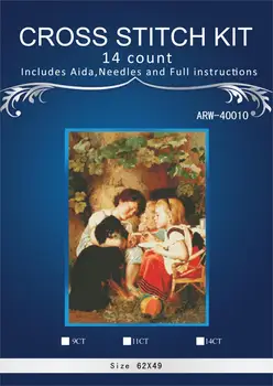 

oneroom reading book family Embroidery Needlework Crafts 14CT Unprinted DMC DIY Quality Cross Stitch Kits Handmade Arts Decor