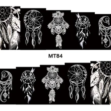 Кончик ногтя MT84 полное покрытие индийский белый черный Ловец снов дизайн ногтей Водные Наклейки Наклейка для нейл-арта татуировки Советы DIY