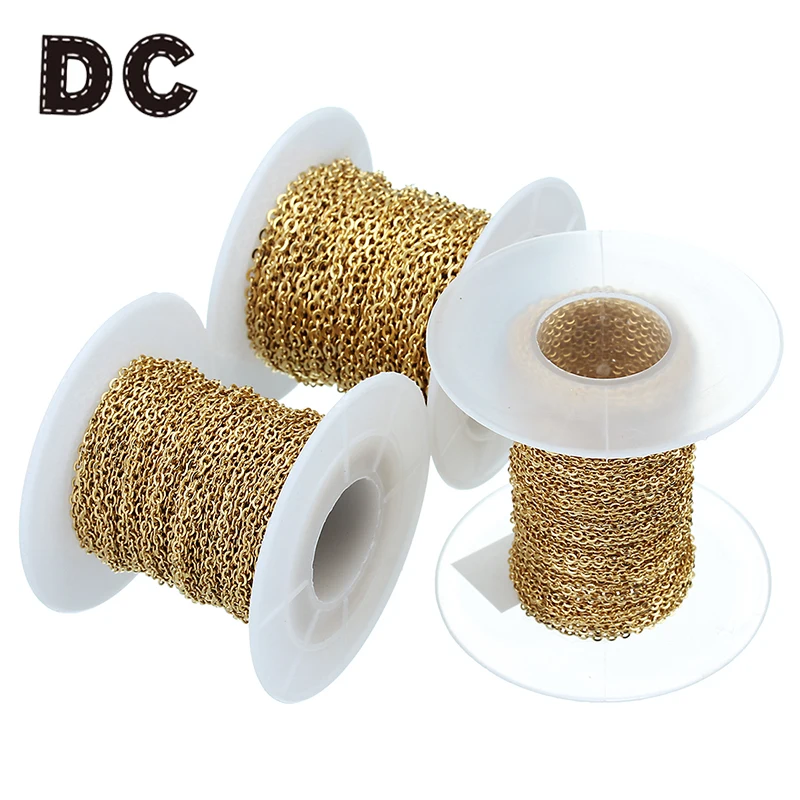 DC 10 Yard/Roll Width 1.5mm 2mm 2.2mm O Open Link Chain Stainless Steel Necklace Chains Bulk For Jewelry Making | Украшения и