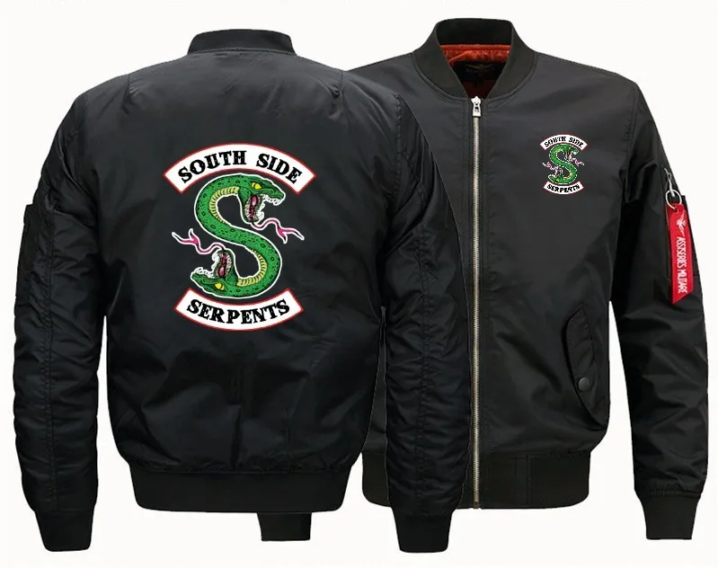 Осенняя и зимняя куртка мужская Riverdale South Side Serpents Air Force One Flight Jacket Suit|Куртки| |