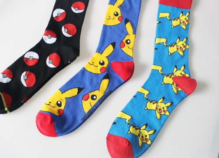 3 стиля, носки «Pokemon go», теплые носки до колена с рисунком покебола, Нескользящие, невидимые, повседневные, модные носки унисекс