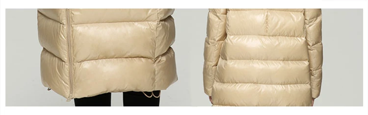 Высококачественная зимняя куртка-пуховик на белом утином пуху, женское Модное Длинное пуховое пальто, парки, утепленная Женская водонепроницаемая теплая одежда YP1631